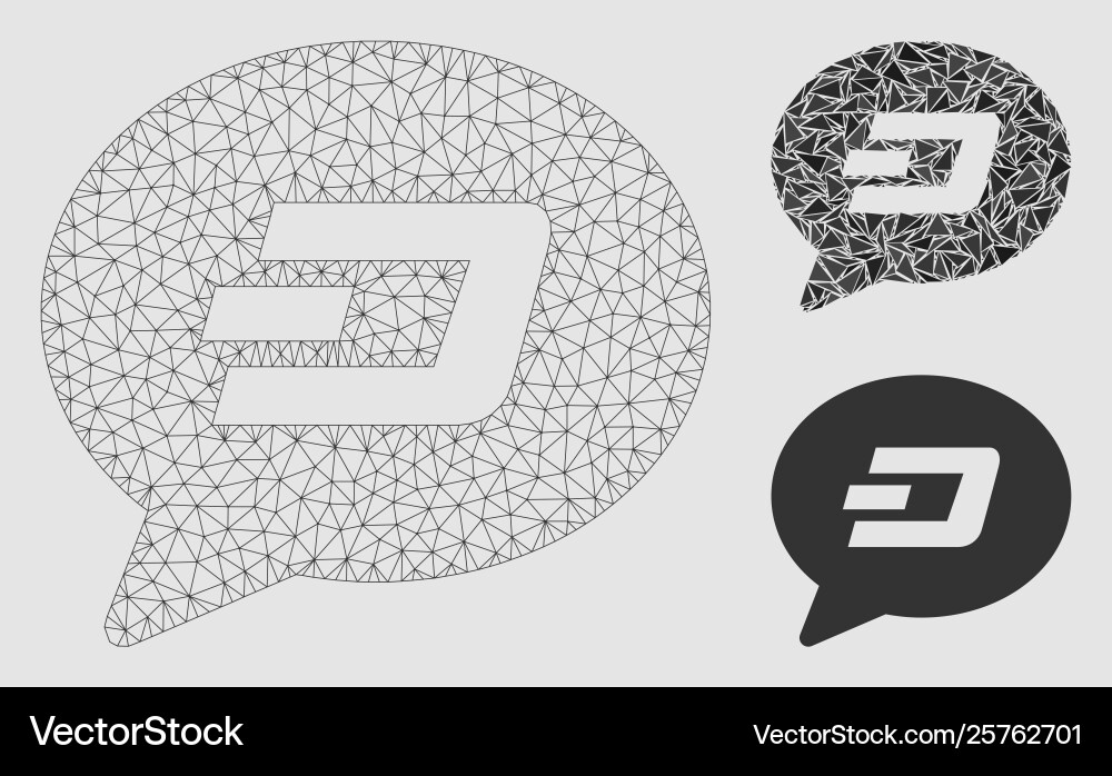 Dash message balloon mesh wire frame model Dash message balloon mesh wire frame model vector image