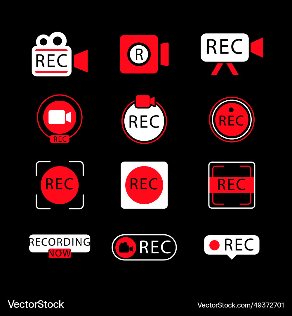 Design rec label set isolated on white background Vector Image