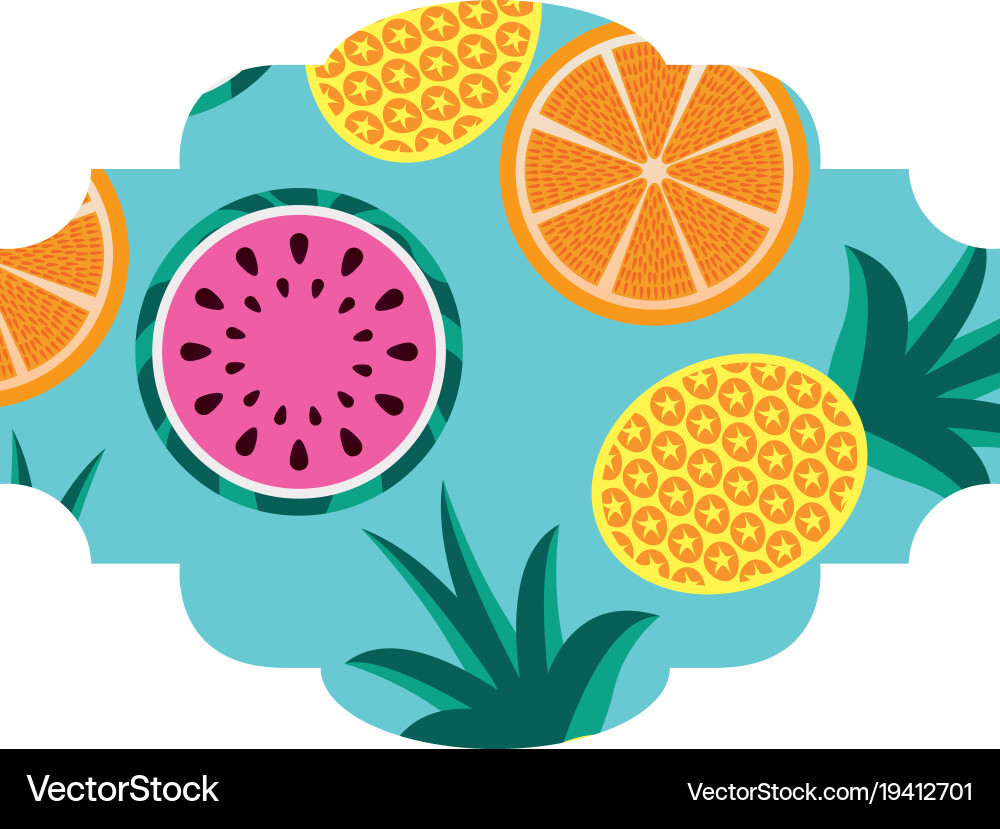 Frame with fruits pattern Vector Image