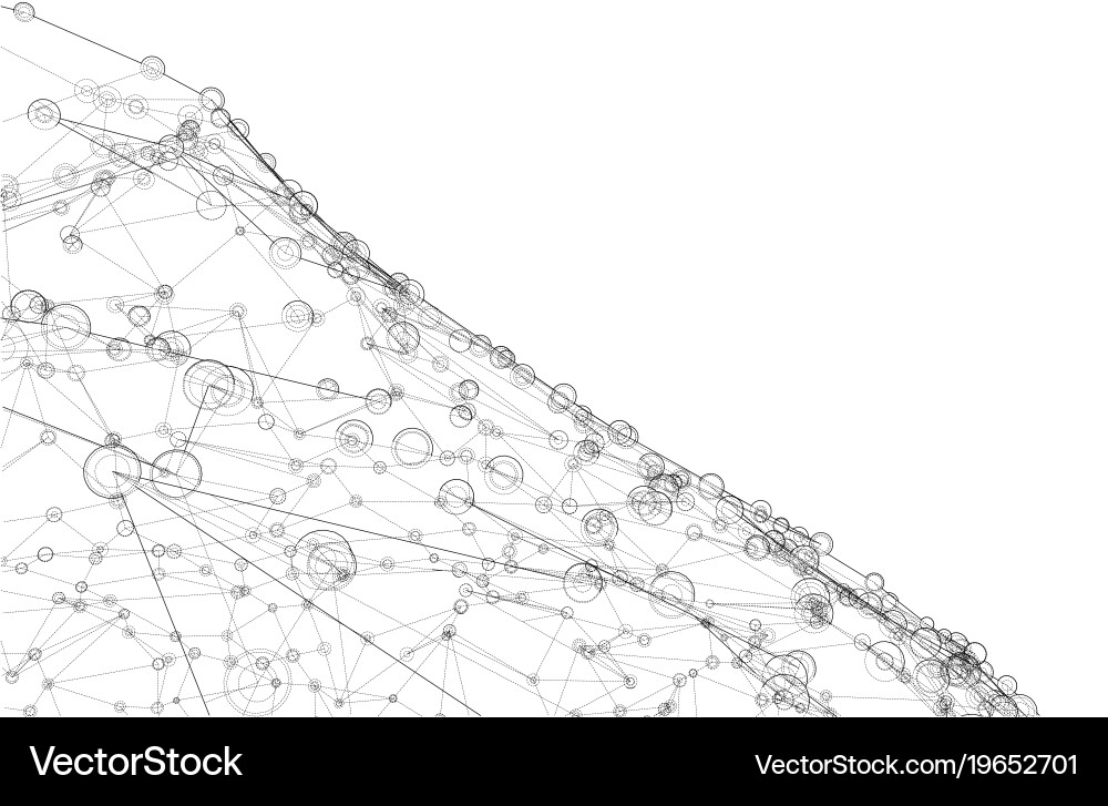 Global network connections with points and lines Vector Image
