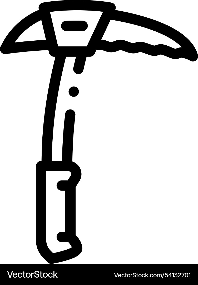 Ice axe icon thin linear style design isolated Vector Image