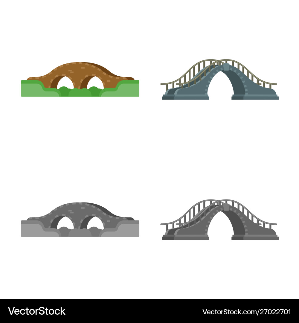 Isolated object connection and design logo set vector image