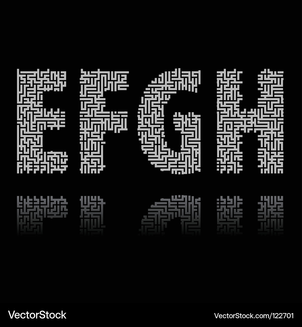 Labyrinth Letter Maze Vector Image