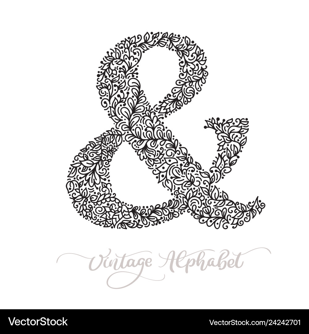 Monoline sign - ampersand vintage logo Monoline sign - ampersand vintage logo vector image