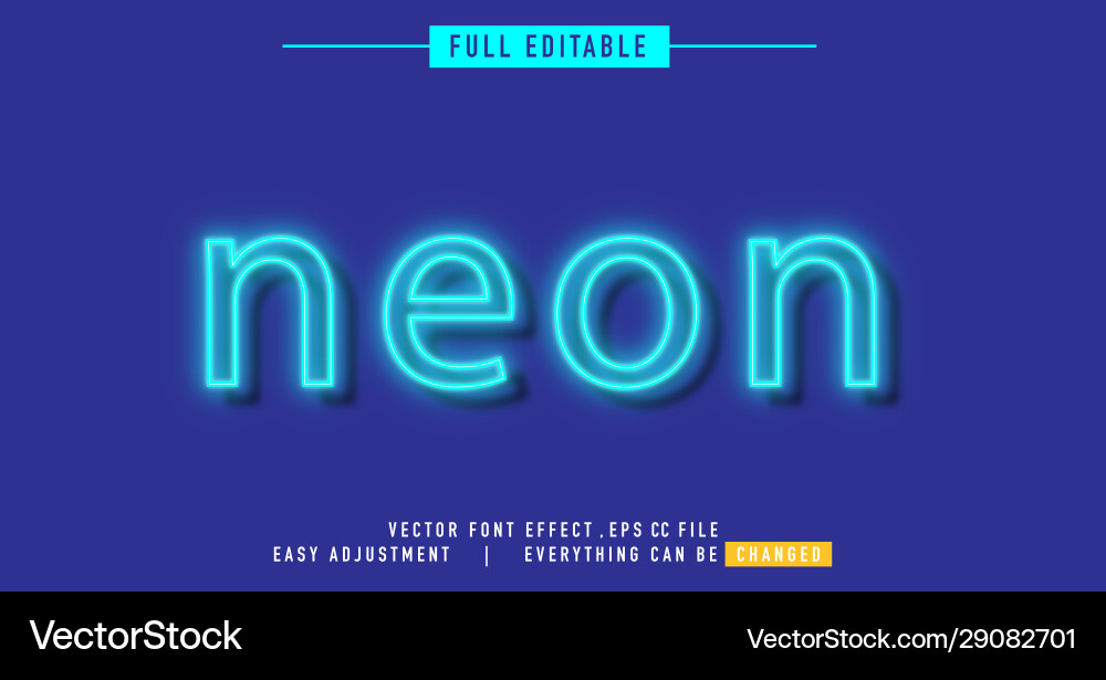 Neon text effect that can be edited easily Neon text effect that can be edited easily vector image