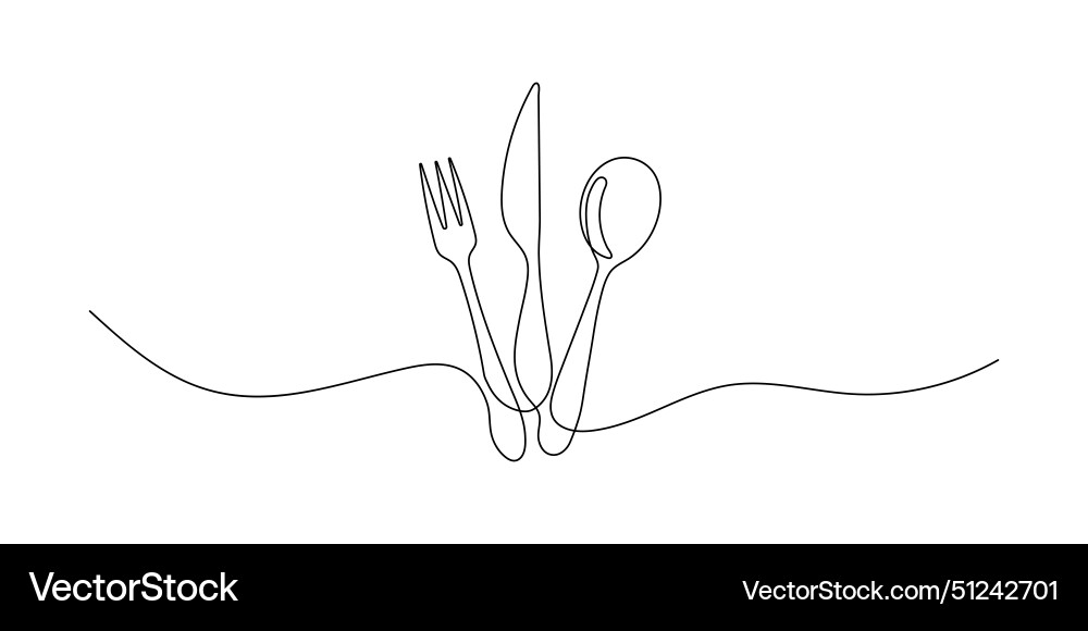 Set in continuous line drawing style of spoon Set in continuous line drawing style of spoon Vector Image