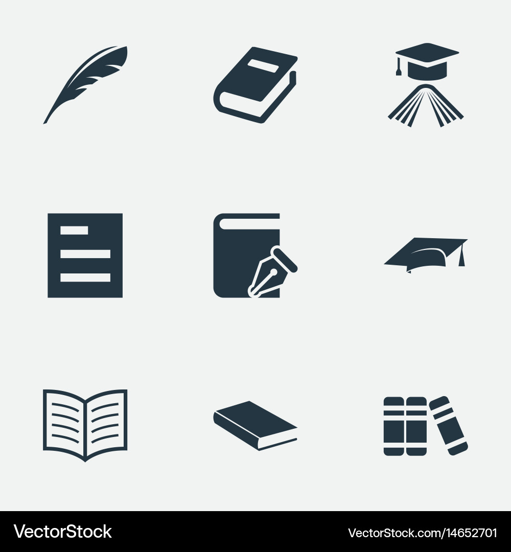 Set of simple knowledge icons vector image