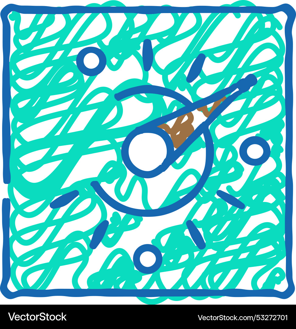 Sundial sun clock icon doodle Royalty Free Vector Image