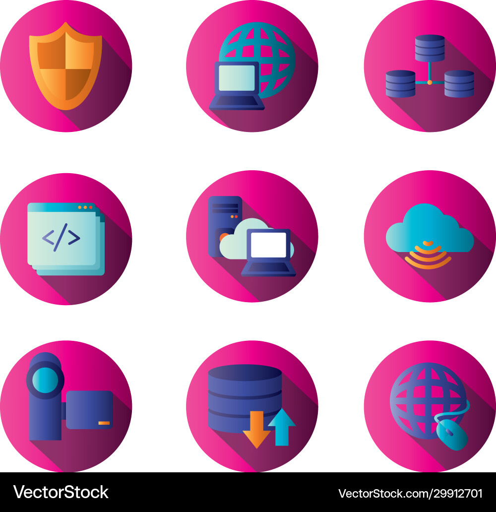 Technology and internet block gradient style icon Vector Image