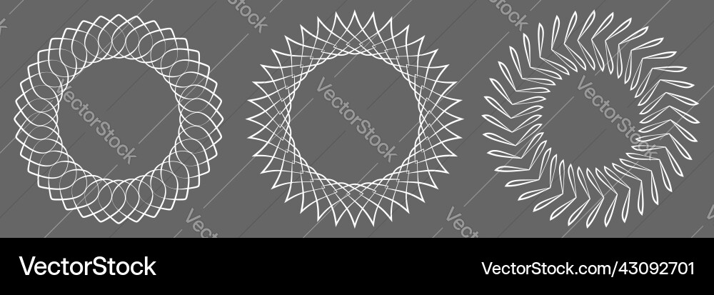 Thin line round circular mandala motif pattern Thin line round circular mandala motif pattern vector image