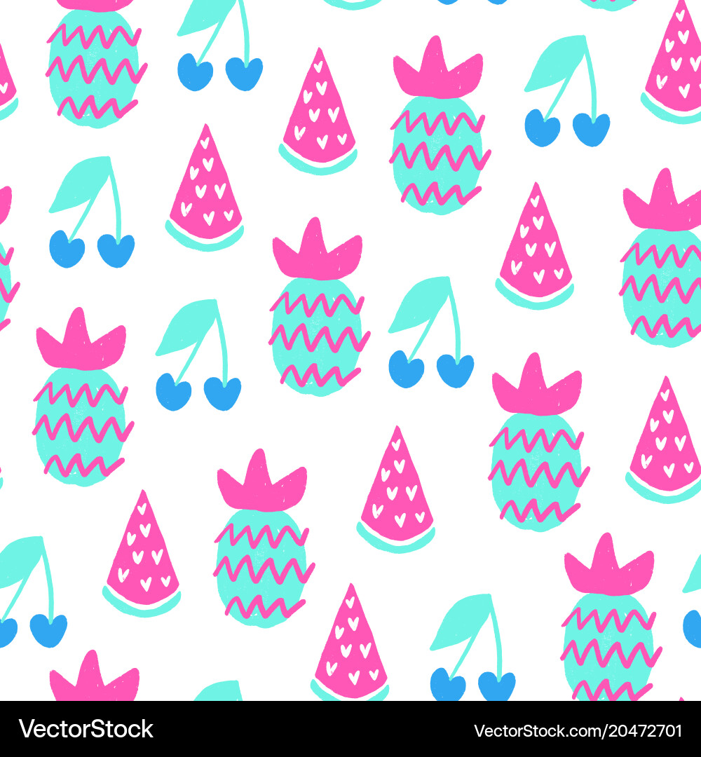 Watercolor Summer Pattern Vector Image