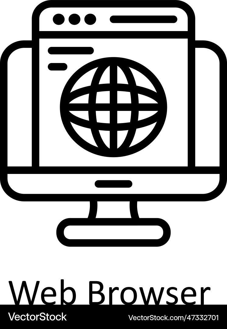Web browser outline icon design vector image
