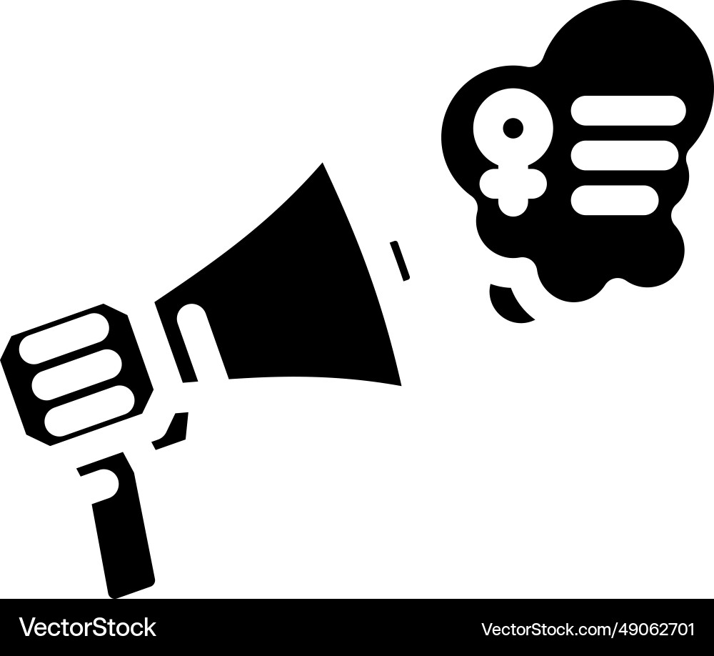 Women empowerment feminism woman glyph icon Women empowerment feminism woman glyph icon vector image