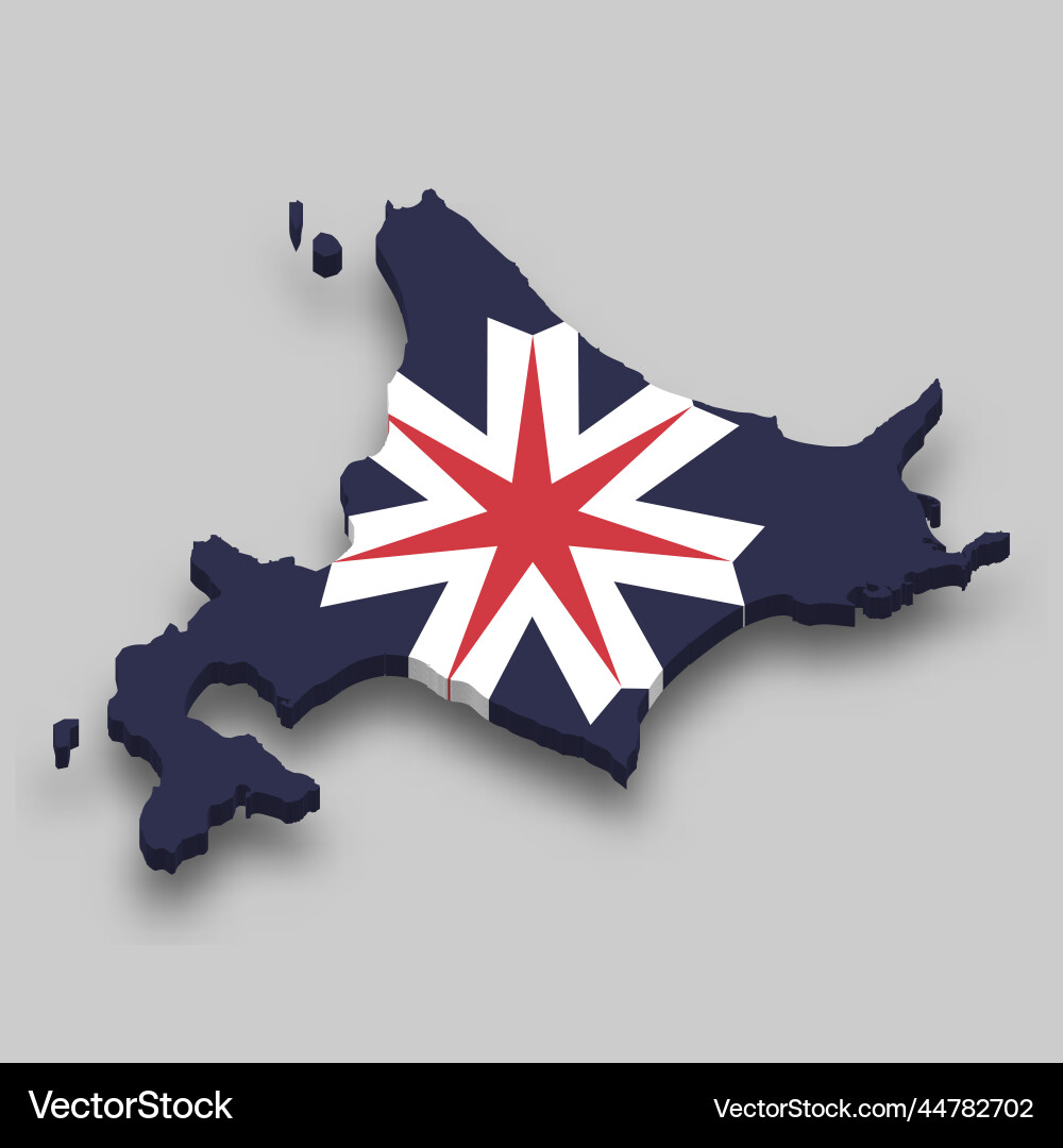 3d isometric map of hokkaido is a prefecture 3d isometric map of hokkaido is a prefecture vector image