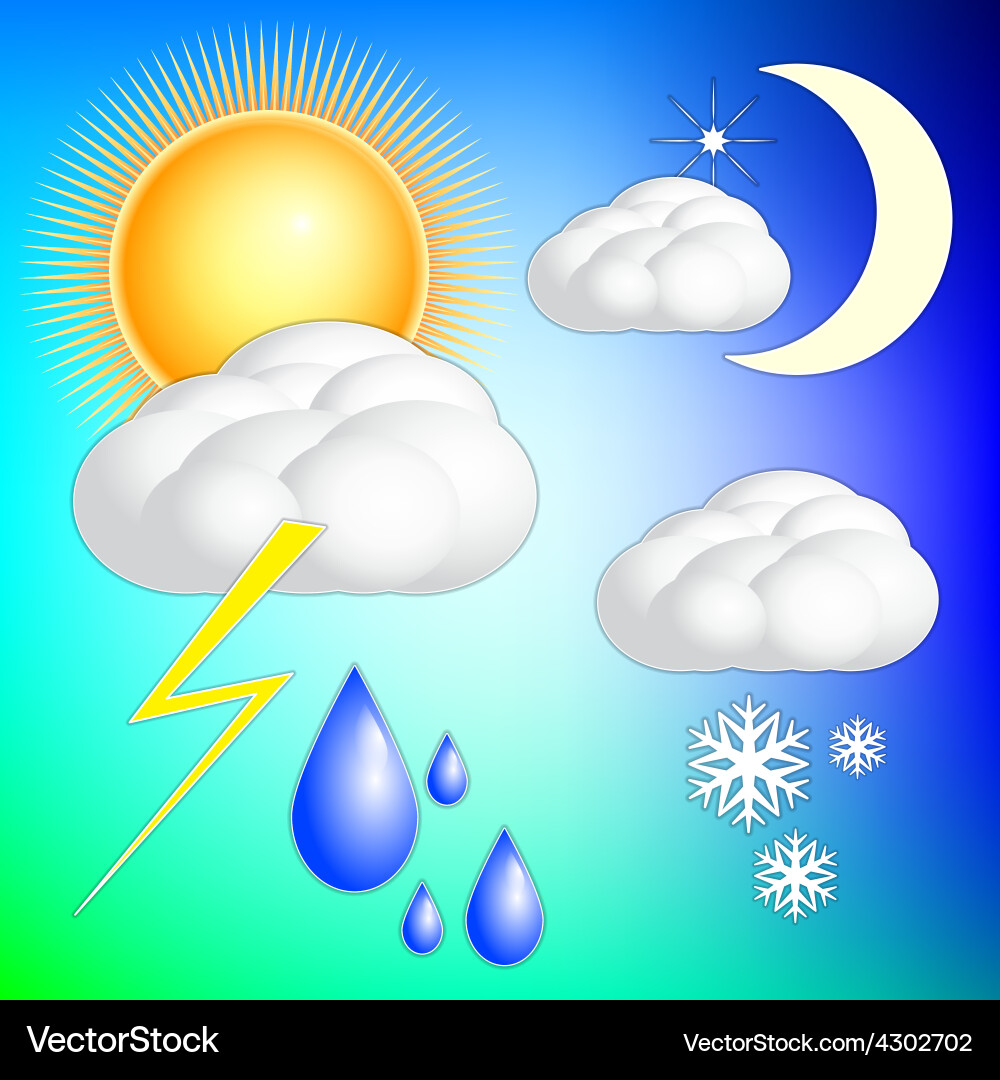Abstract weather image set Vector Image