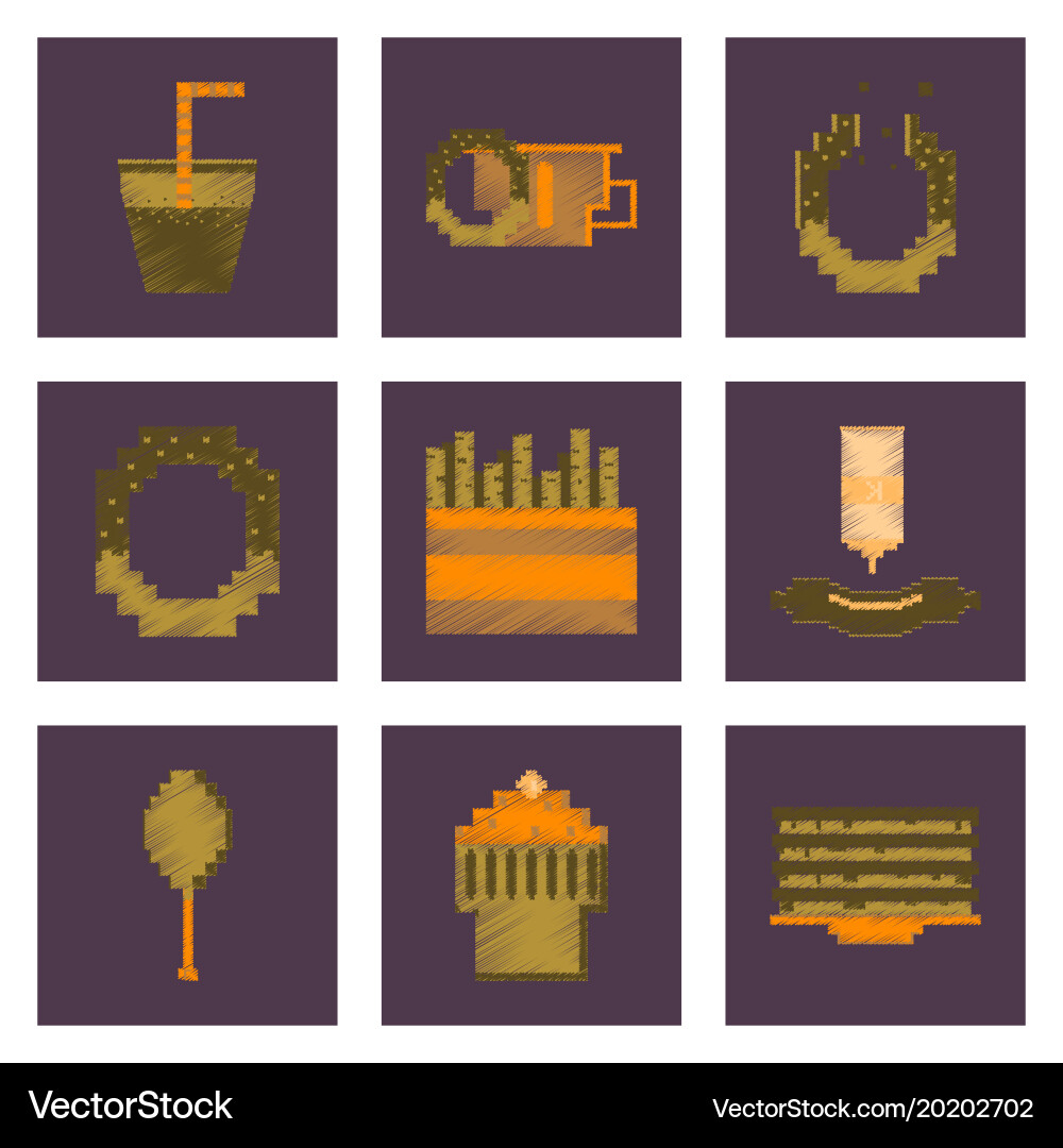 Assembly of flat shading style pixel icon fast Vector Image