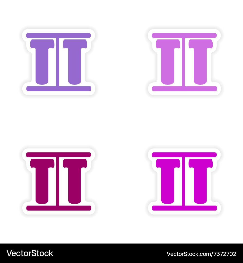 Assembly realistic sticker design on paper flask vector image