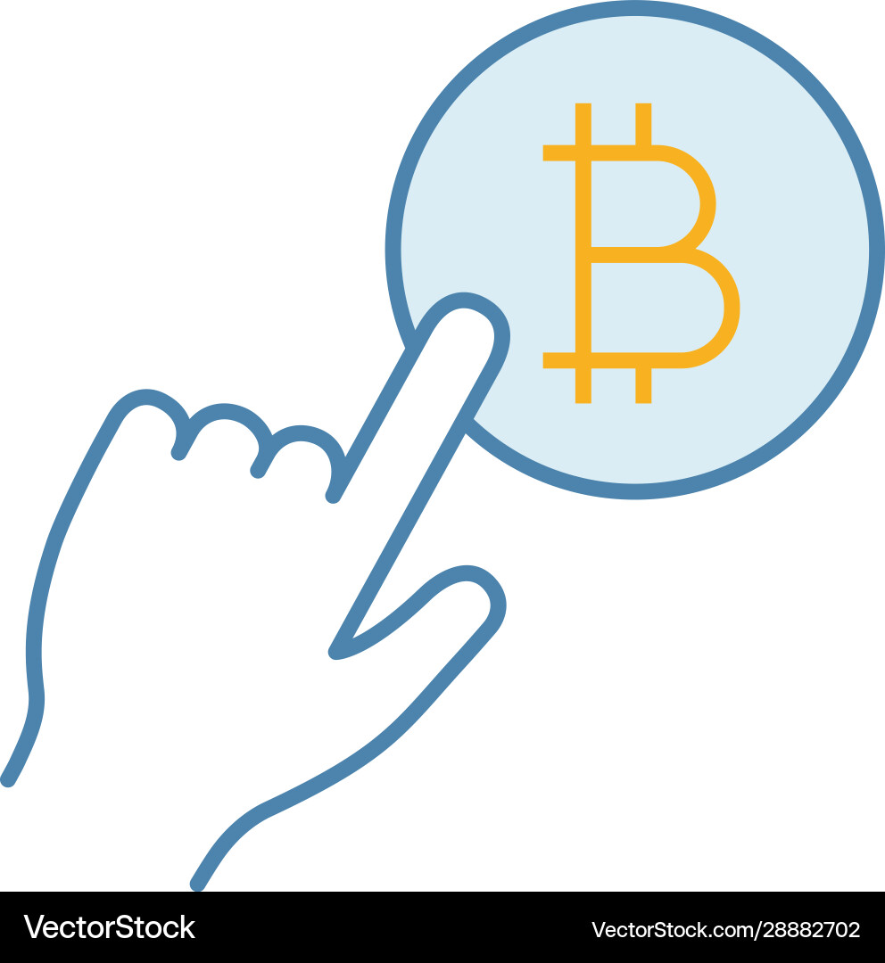 Bitcoin payment button color icon Bitcoin payment button color icon vector image