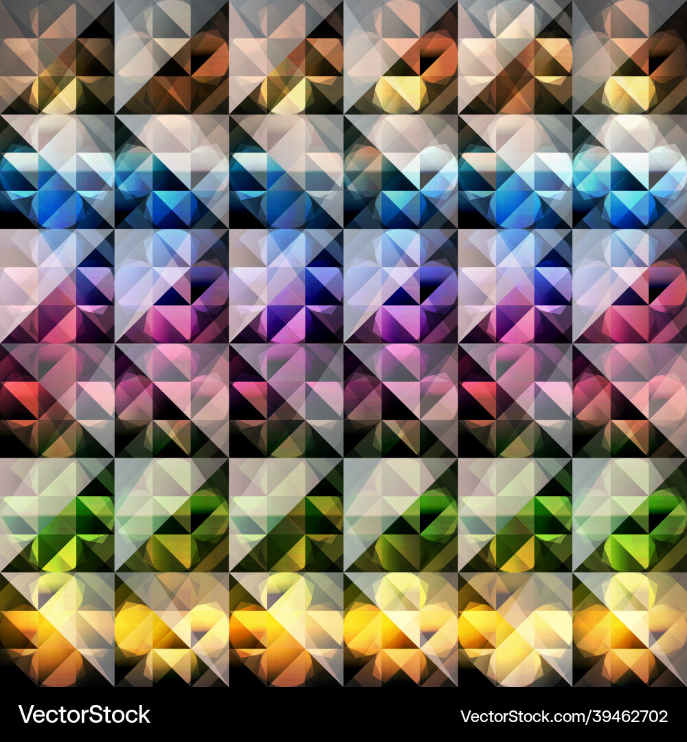 Colored triangle pattern with glass effect vector image