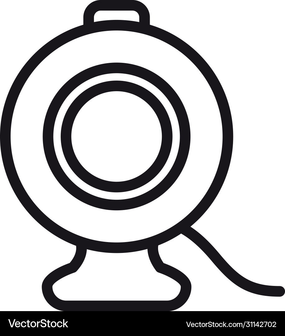 Cyber security concept web camera icon line vector image
