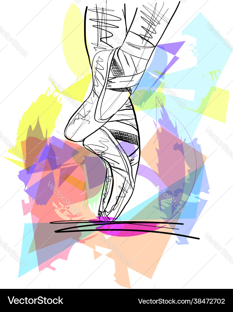 Dance ballerina ballet shoes Dance ballerina ballet shoes vector image