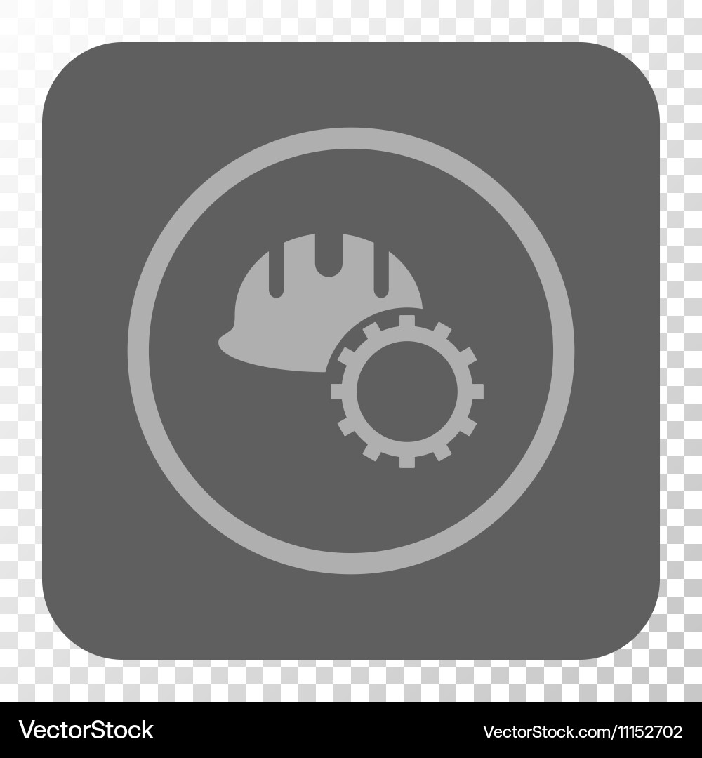 Development hardhat rounded square button vector image