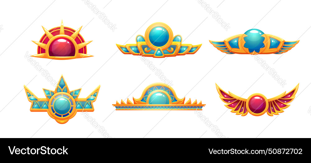 Egyptian game ui icon of border or divider Egyptian game ui icon of border or divider vector image