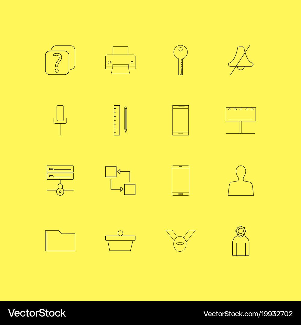 Essential linear icon set simple outline icons vector image
