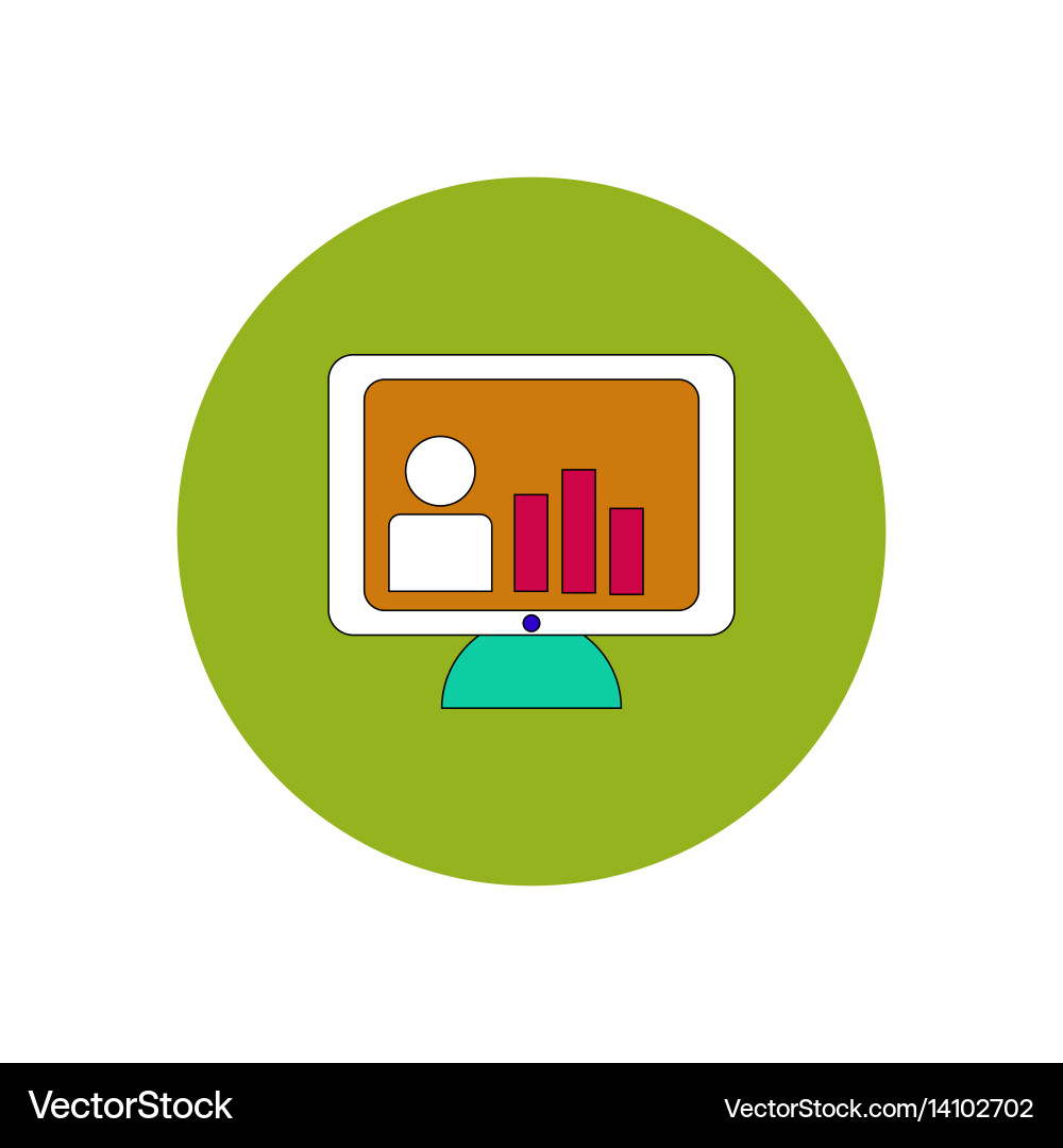 In flat design of column chart vector image