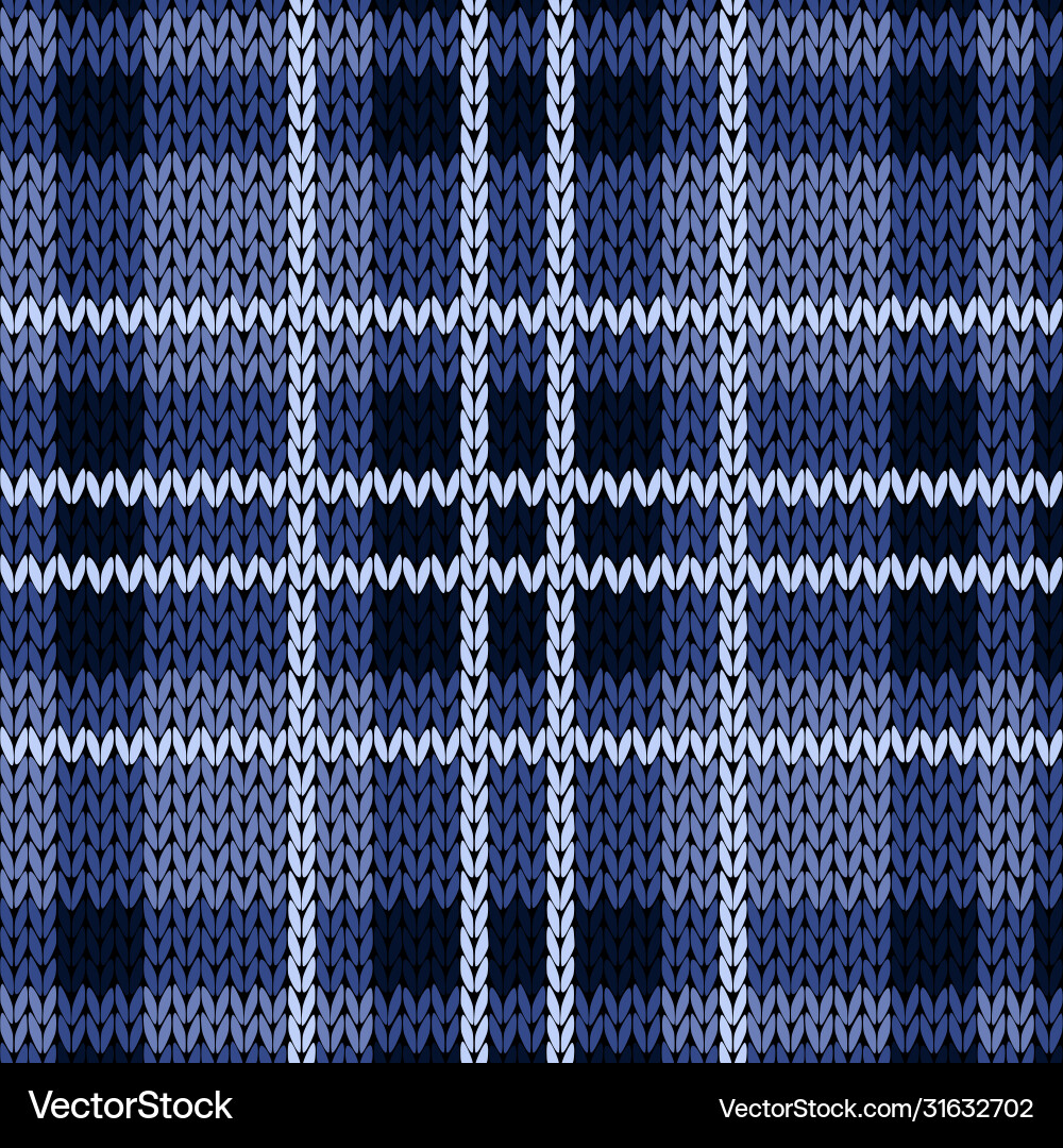 Knitting checkered seamless pattern in various Knitting checkered seamless pattern in various vector image