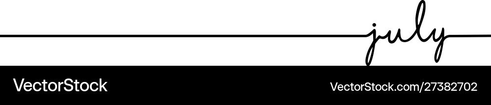 Kontinuierliche Black Line - Juli Vektorbild