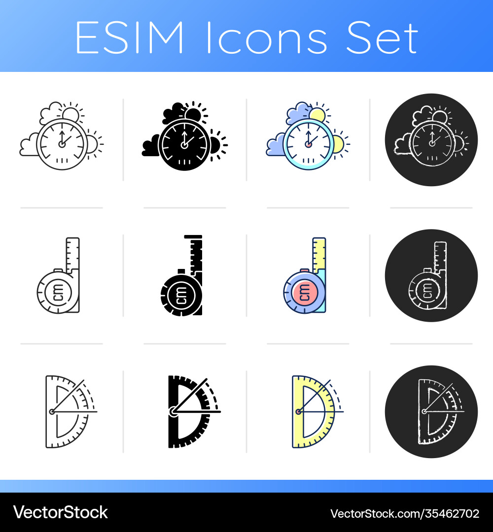 Measuring instruments icons set vector image