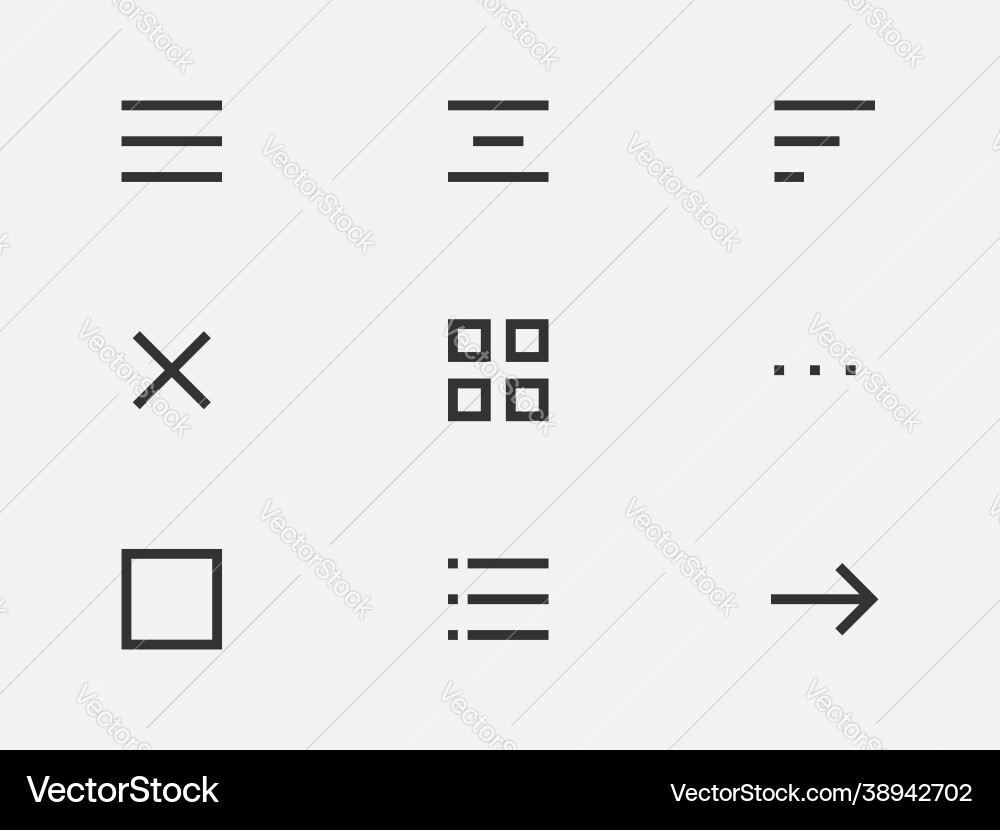 Menu Line Icon Set - Navigation vector image