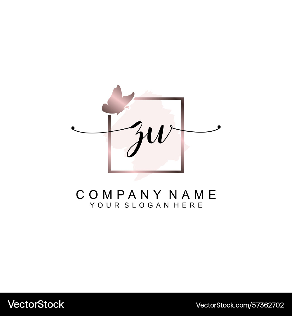 Minimalist handwritten zu initial logos with soft Minimalist handwritten zu initial logos with soft Vector Image