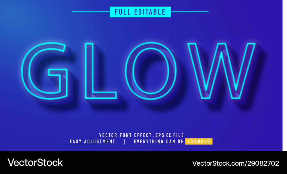 Neon text effect that can be edited easily Neon text effect that can be edited easily vector image