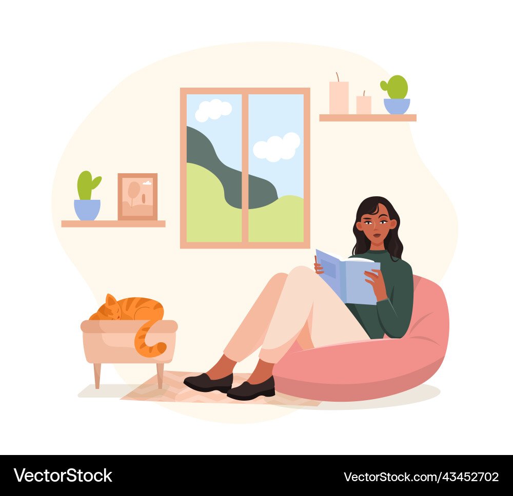 Person reading book Person reading book vector image