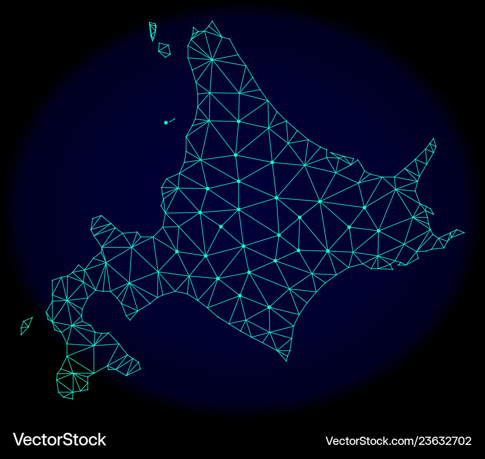 Polygonal network mesh abstract map Polygonal network mesh abstract map Vector Image