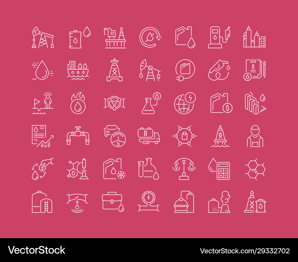 Set line icons oil industry Set line icons oil industry vector image
