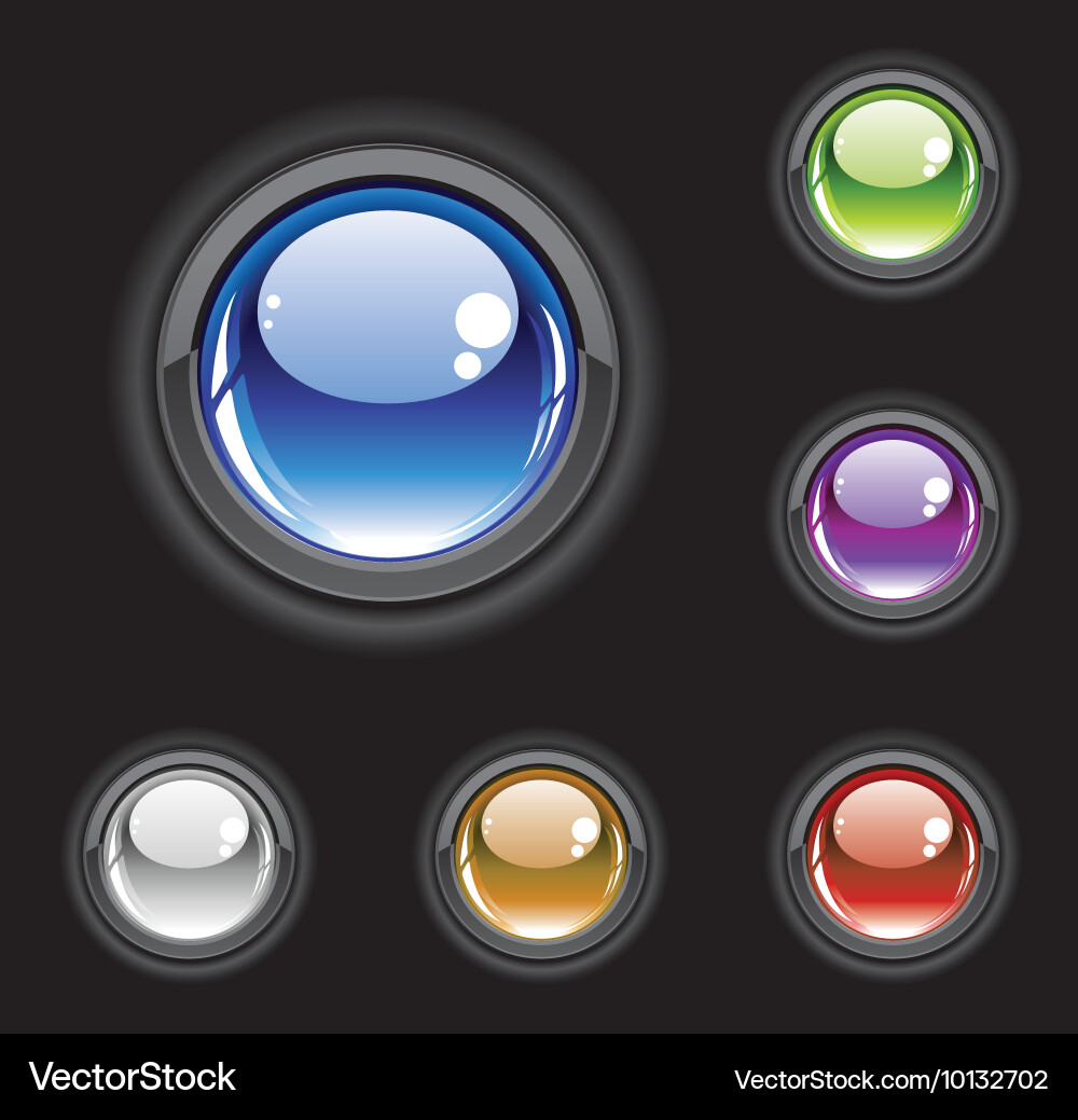 Set of glossy buttons vector image