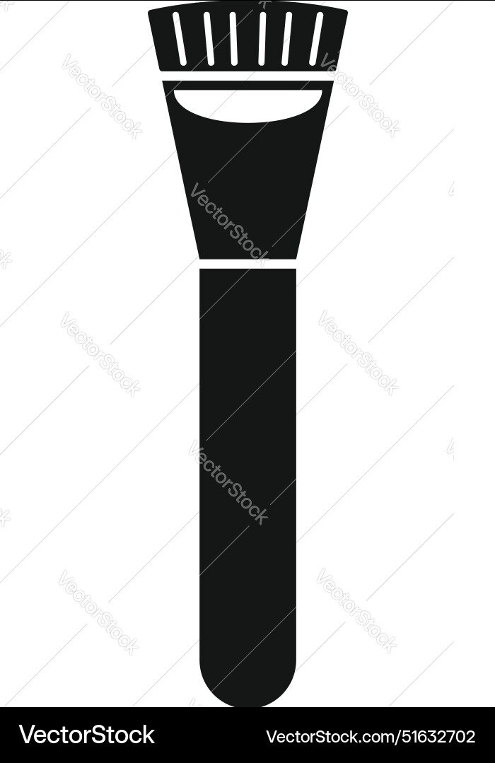Simple black makeup brush icon depicting applying Simple black makeup brush icon depicting applying vector image