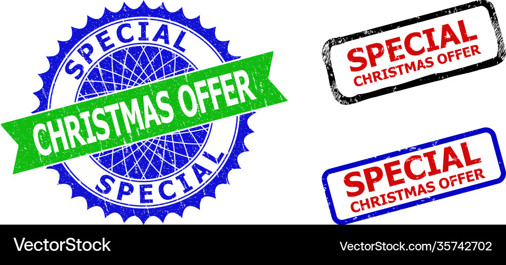 Special christmas offer rosette and rectangle Special christmas offer rosette and rectangle vector image