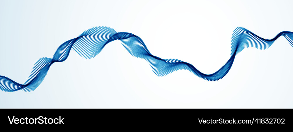 Wave line of flowing particles abstract Wave line of flowing particles abstract vector image