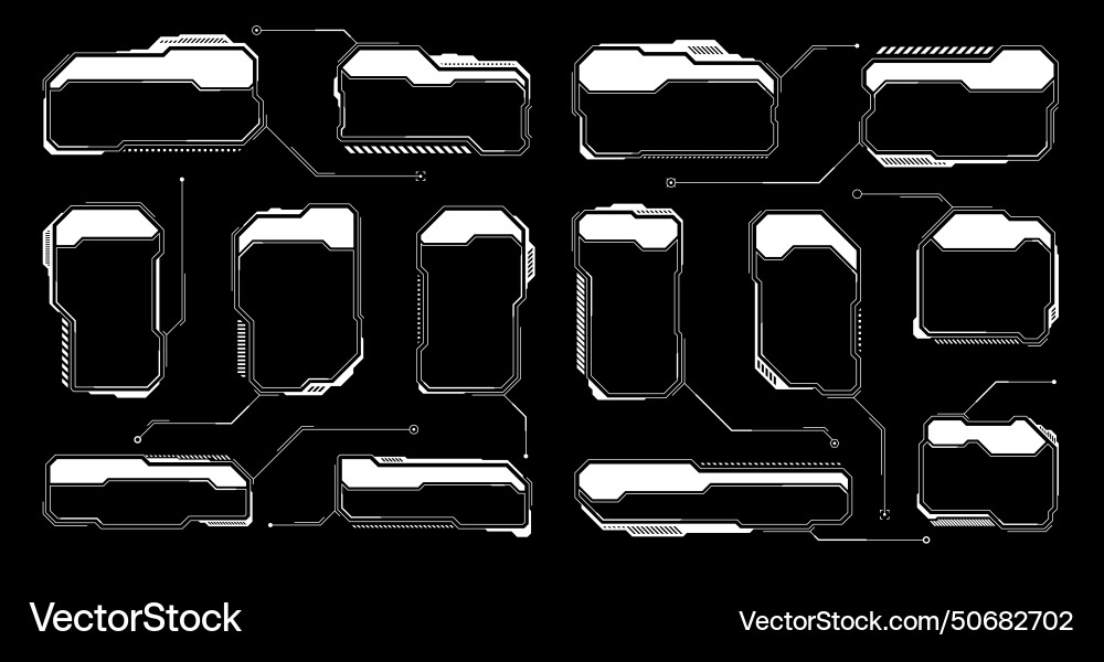 White futuristic hud ui elements sci-fi user White futuristic hud ui elements sci-fi user vector image