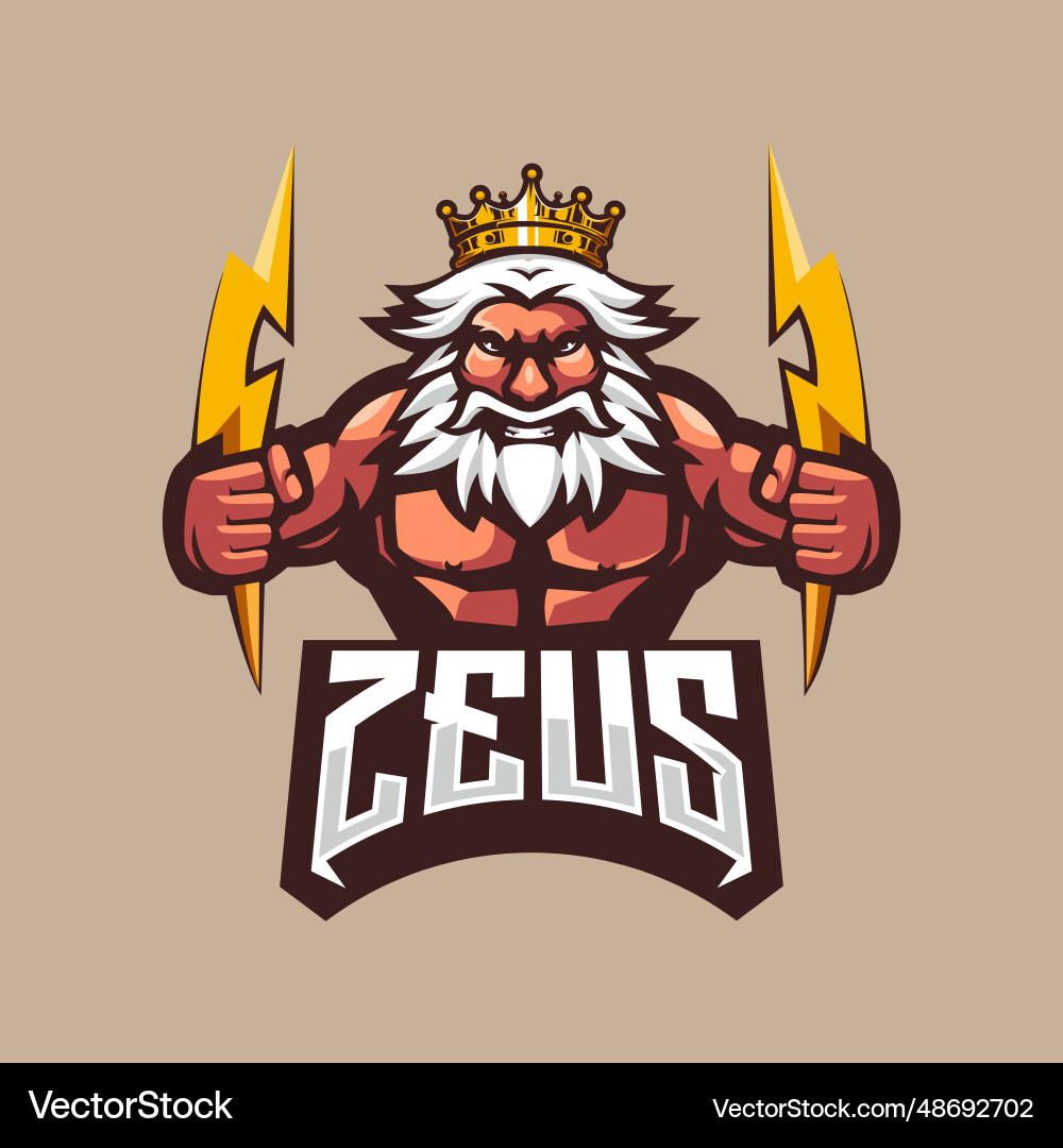 Zeus Thunderbolt Logo Vector Image