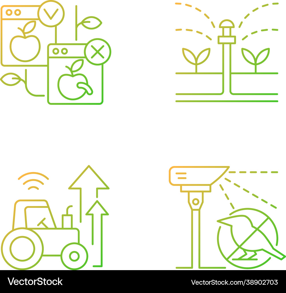 Automated systems in agriculture gradient linear Automated systems in agriculture gradient linear vector image