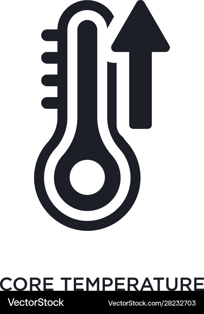 Black core temperature isolated icon simple vector image