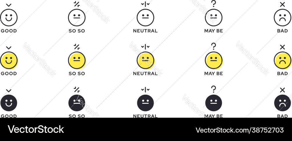 Buttons good bad set simple Vector Image