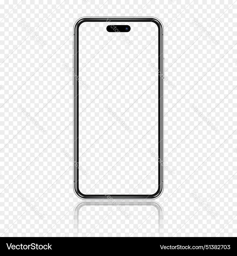 Cellphone frame with transparent screen isolated Cellphone frame with transparent screen isolated vector image