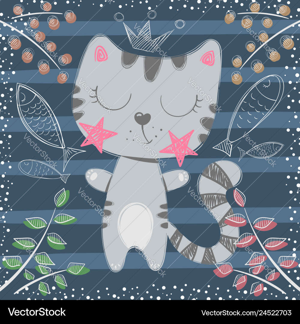 Cute little princess - cat characters Cute little princess - cat characters vector image