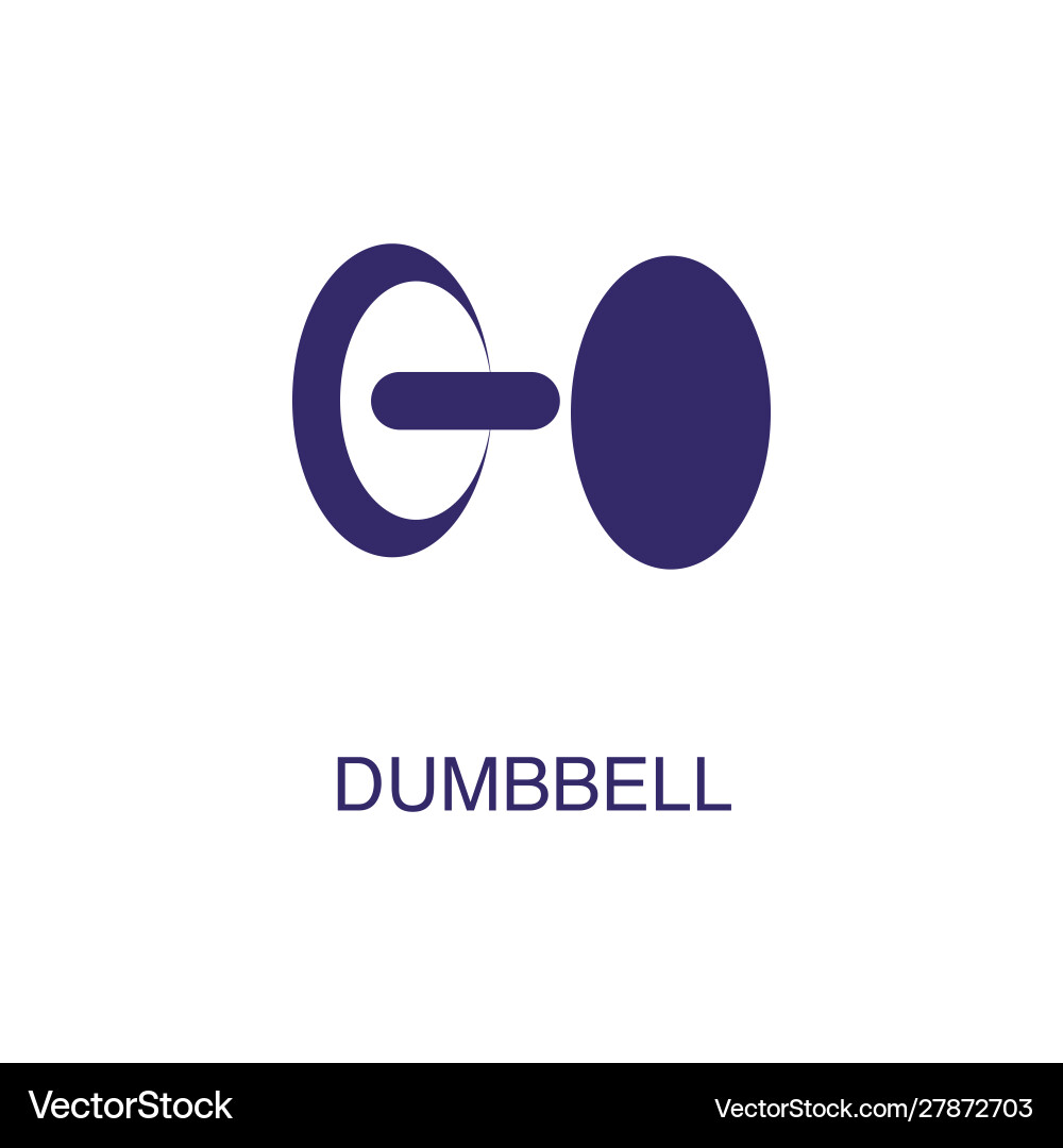 Dumbbel element in flat simple style on white vector image